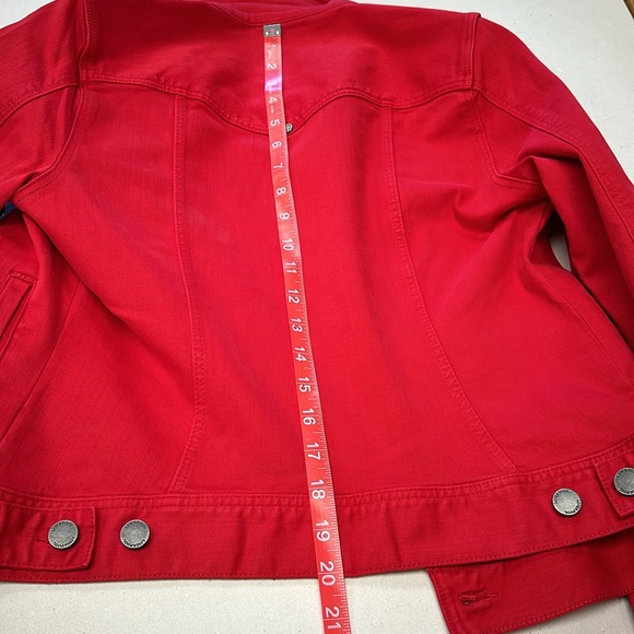 LIVERPOOL TRUCKER DENIM RED JACKET - Picture 8 of 13